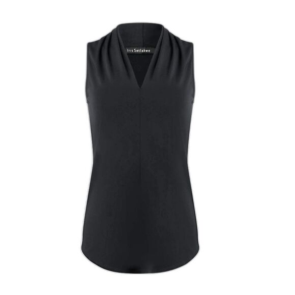 Iris Setlawke Matte jersey sleeveless pleated v-neck top Size Small NWOT - Picture 1 of 8